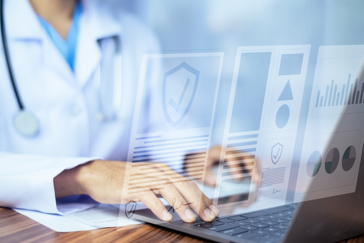 A doctor reading the latest European developments in biosimilar drugs on his computer